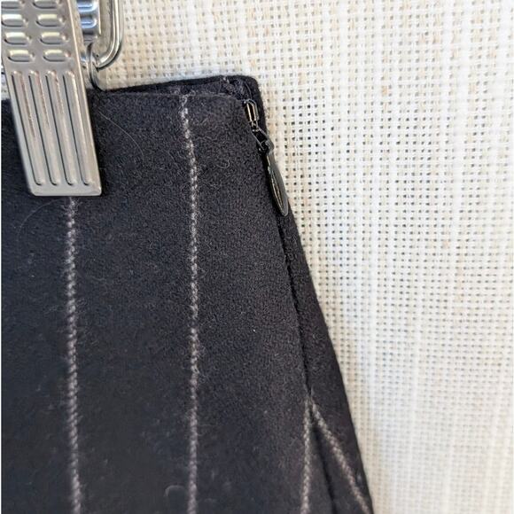 Anine Bing Tierra Wool Straight Mini Skirt - Dark Grey Pinstripe, size S - Picture 4 of 7